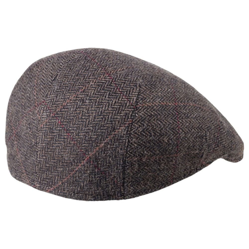 MJM Country Sixpence Wool Mix 51 Brown Herringbone - Flat Cap fra MJM Hats hos The Prince Webshop