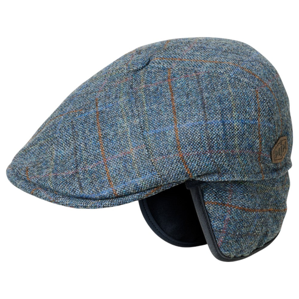 MJM Rebel EL 42 Pure Wool Blue Check Sixpence - Flat Cap fra MJM Hats hos The Prince Webshop