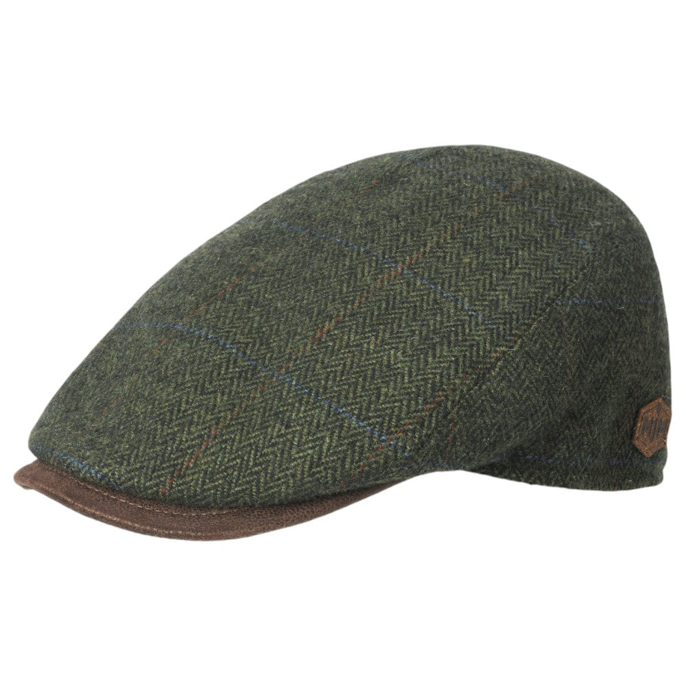 MJM Driver Xtra – 42 Wool Mix - Green Herringbone - Flat Cap fra MJM Hats hos The Prince Webshop