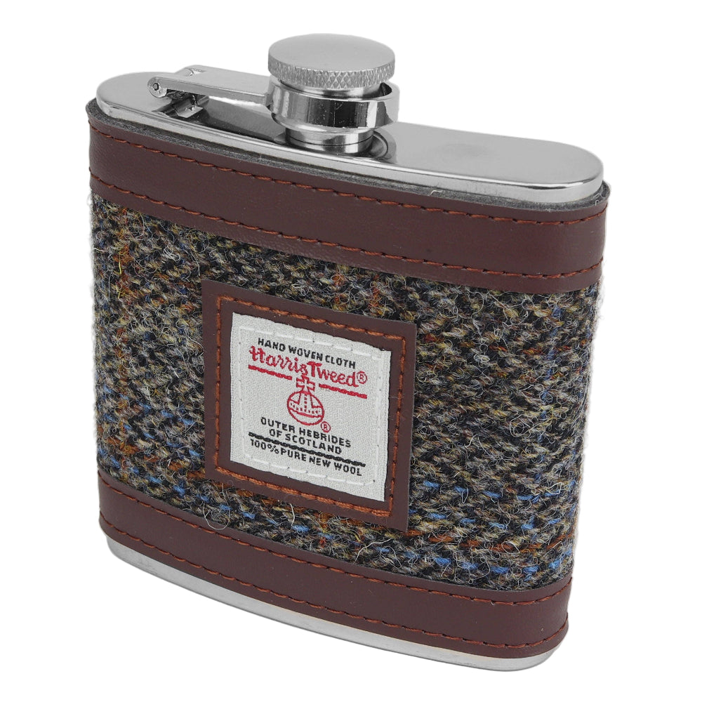 Brun Harris Tweed 6 oz Lommelærke