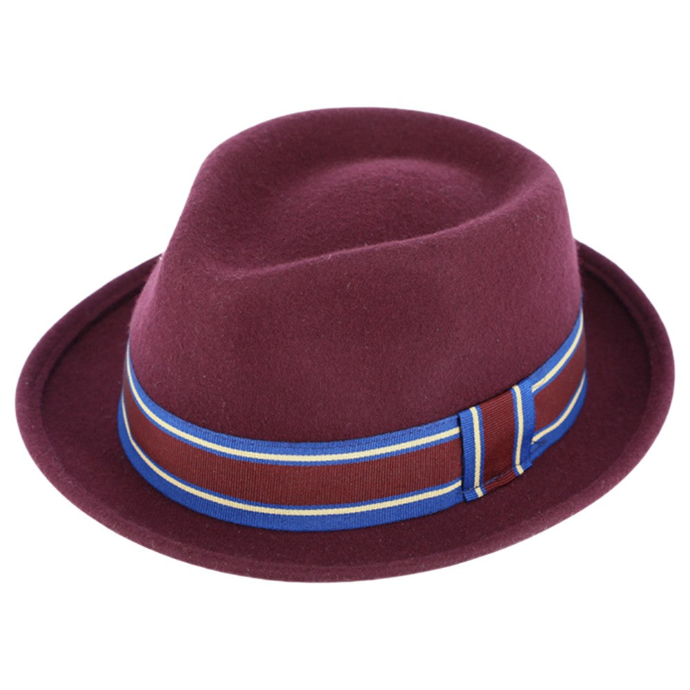 Bordeaux Trilby Hat i 100% Uld Filt