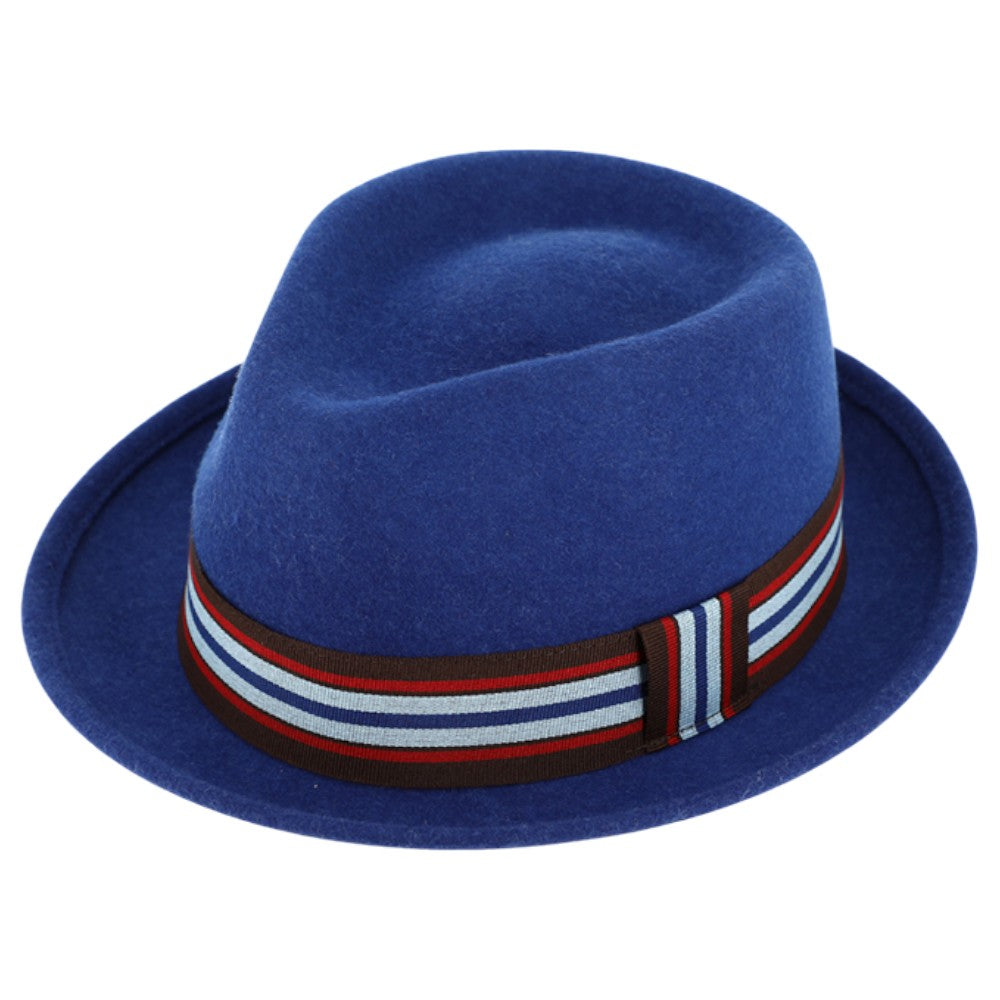 Kongeblå Trilby Hat i 100% Uld Filt