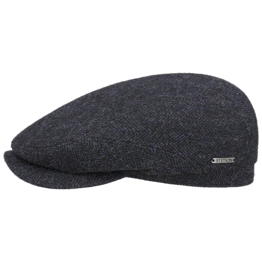 Stetson Driver Cap Wool Herringbone Dark Navy - XXL - Flat Cap fra Stetson hos The Prince Webshop