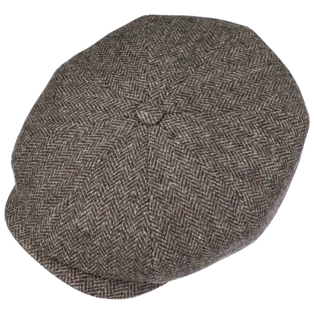 Stetson Hatteras Lysegrå Sildeben Uld Flat Cap - Flat Cap fra Stetson hos The Prince Webshop