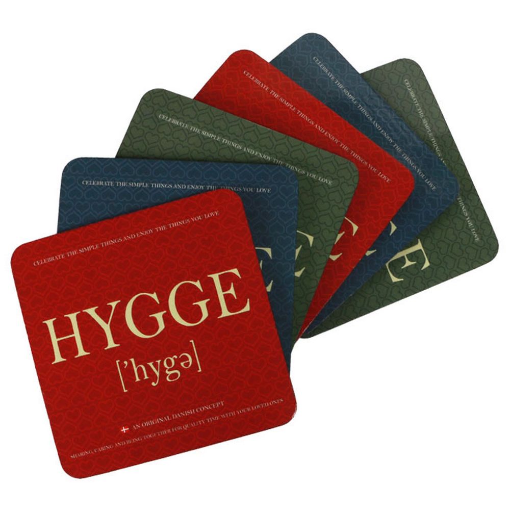 6 stk. HYGGE ølbrikker bordskånere - Ølbrikker fra Memories of Denmark hos The Prince Webshop