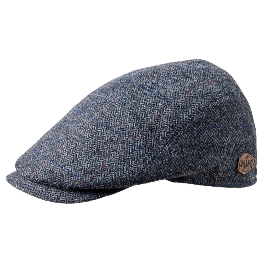 MJM Bang 32 Wool Mix Grey Herringbone Sixpence - Flat Cap fra MJM Hats hos The Prince Webshop
