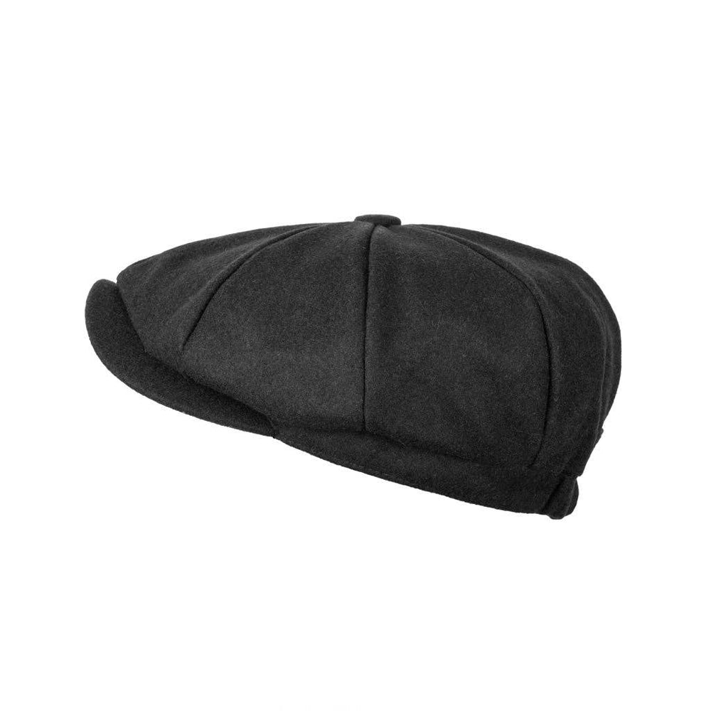 Heritage Tradition Carlyle Felt Newsboy Black - Flat Cap fra Heritage Traditions hos The Prince Webshop