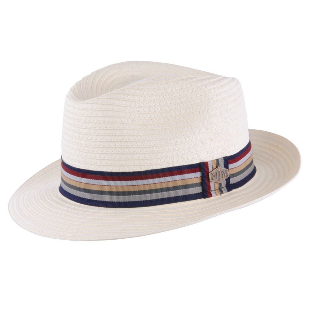 MJM Matti – Toyo Trilby Strå Hat Hvid - S (56 cm) - Hat fra MJM Hats hos The Prince Webshop