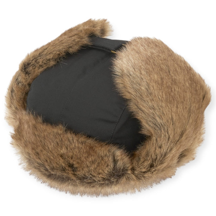 MJM Trapper Hat Recycled Taslan Faux Fur - Black