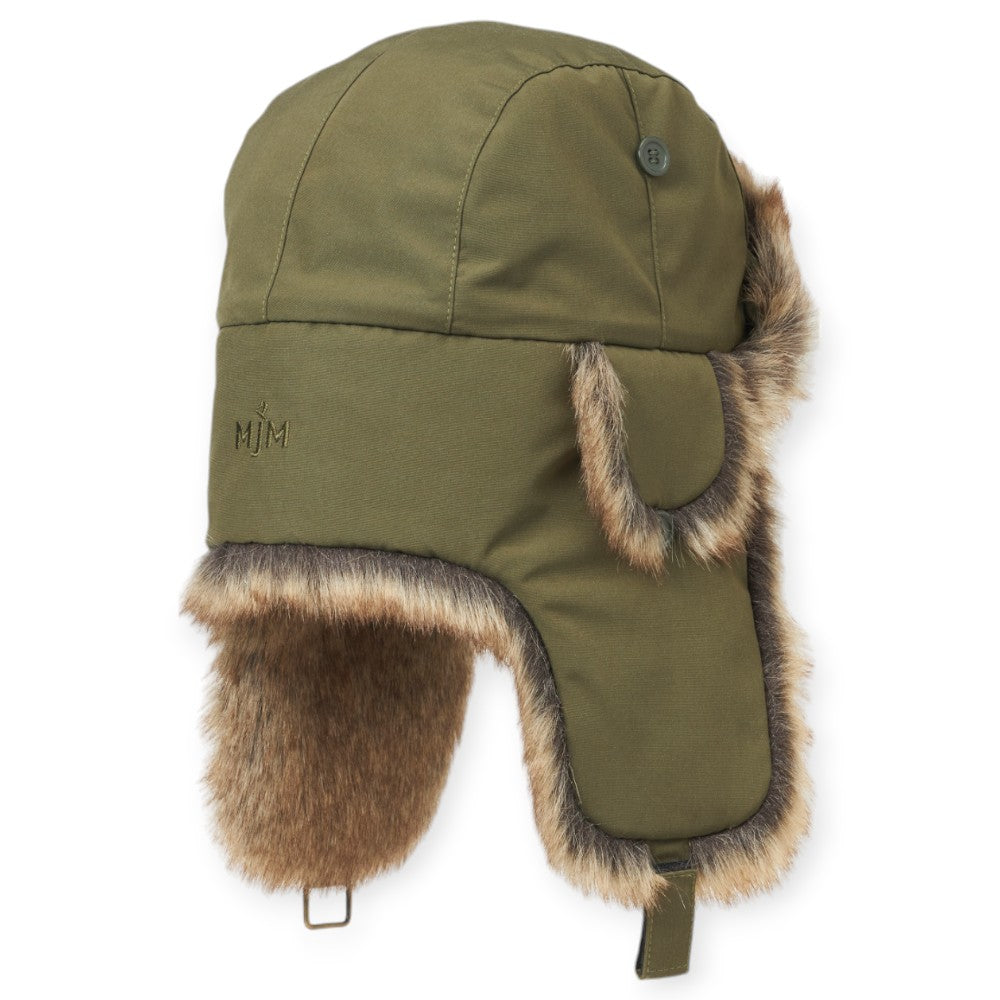 MJM Trapper Hat Recycled Taslan Faux Fur - Olive