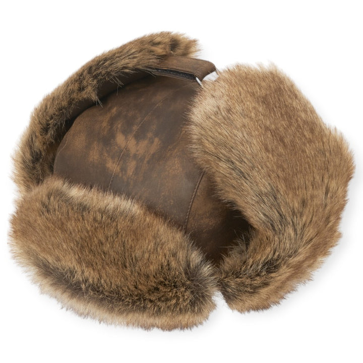 MJM Trapper Hat 42 - Faux Leather/Fur - Brown