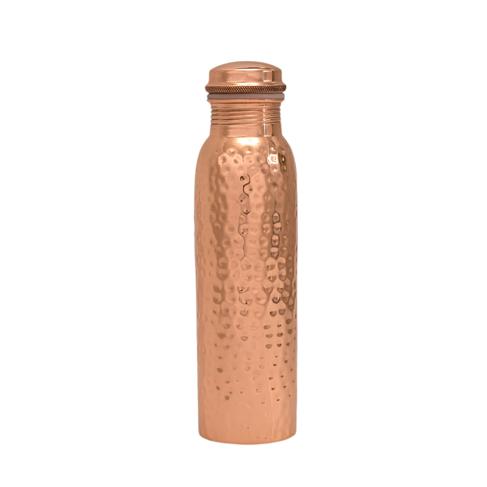 Ren Kobber Vandflaske Hamret - 1 liter - Gave Ide fra Ayurveda Specialist B.V. hos The Prince Webshop