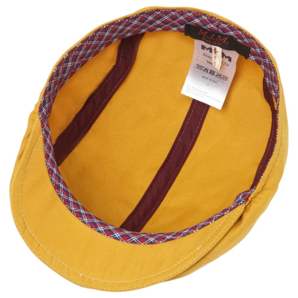 MJM Daffy 3 Staywax - Gul Oilskin Sixpence - Flat Cap fra MJM Hats hos The Prince Webshop