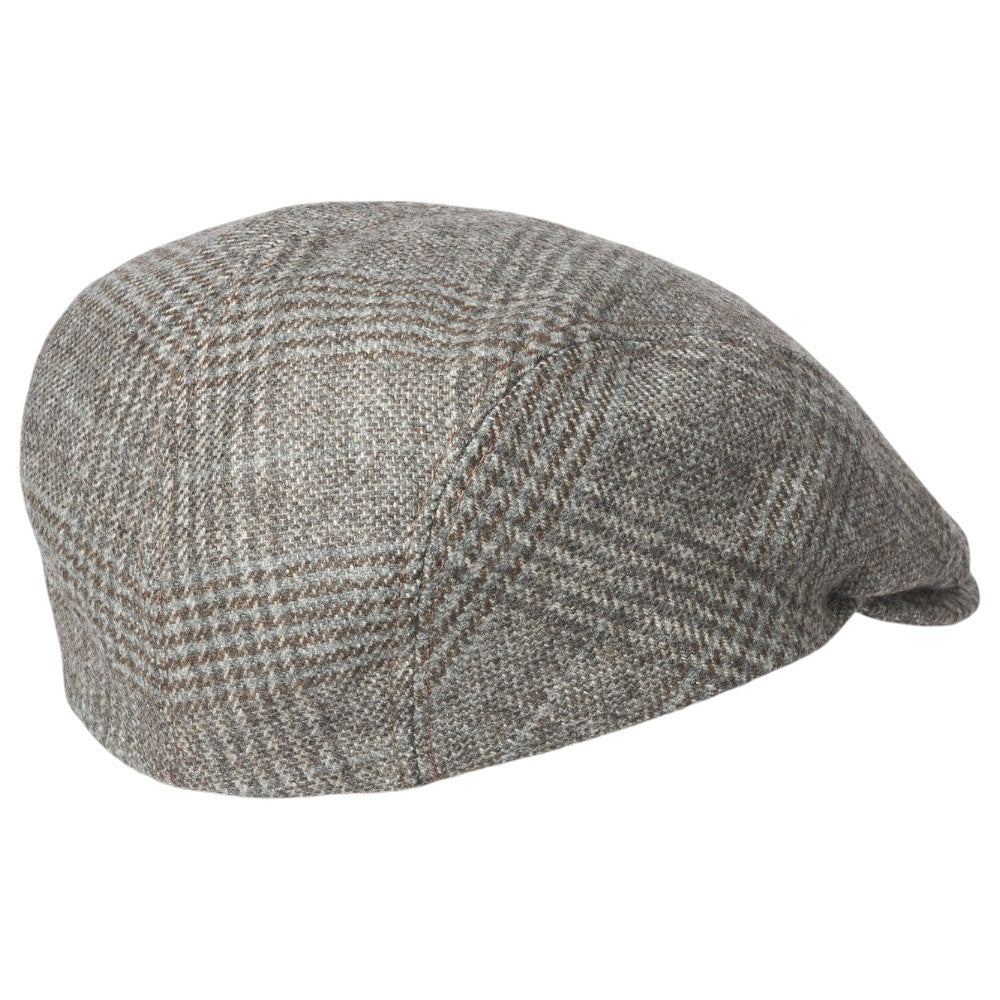 MJM Daffy 3 - 42 Organic Wool Cashmere - Grey Check - Flat Cap fra MJM Hats hos The Prince Webshop