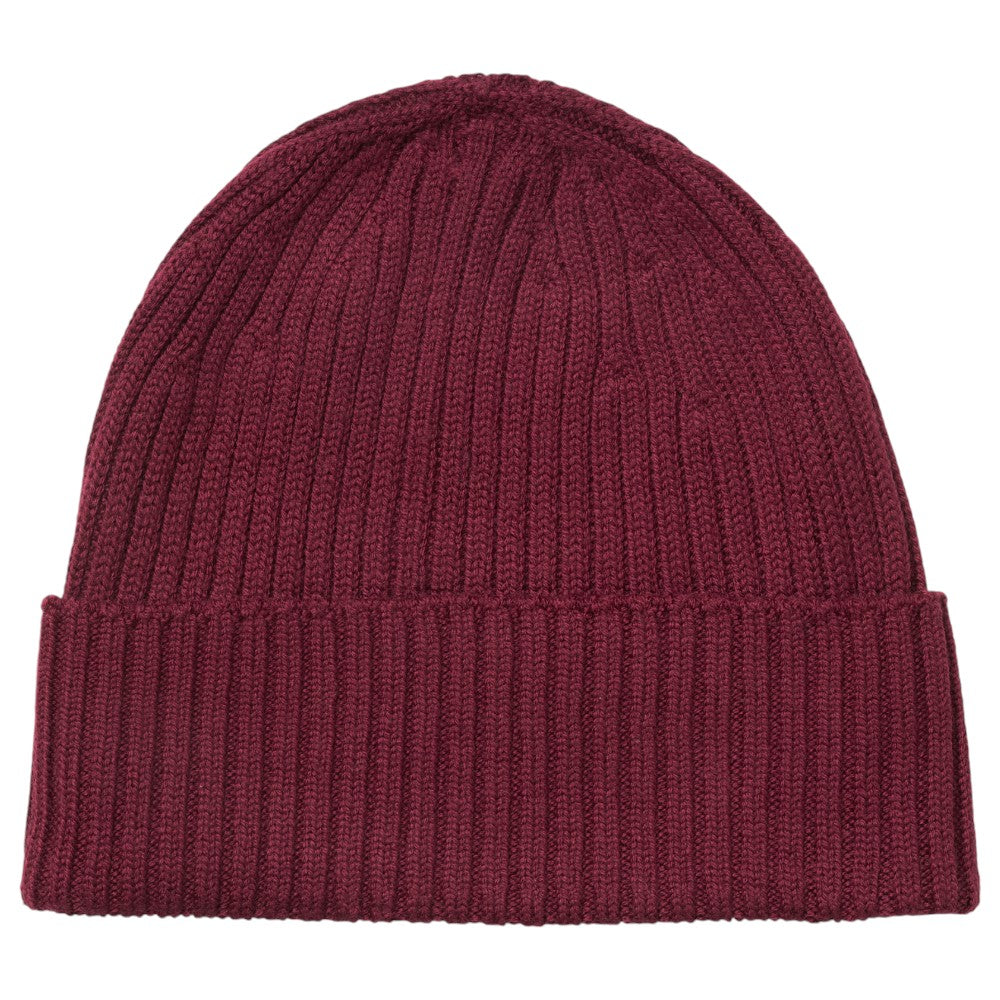 MJM Beanie i 100% Merino Wool - Wine Red Hat