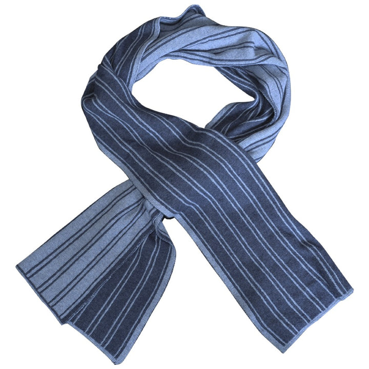 MJM Stripe 62 Scarf  Wool/Cashmere Blue/Jeans
