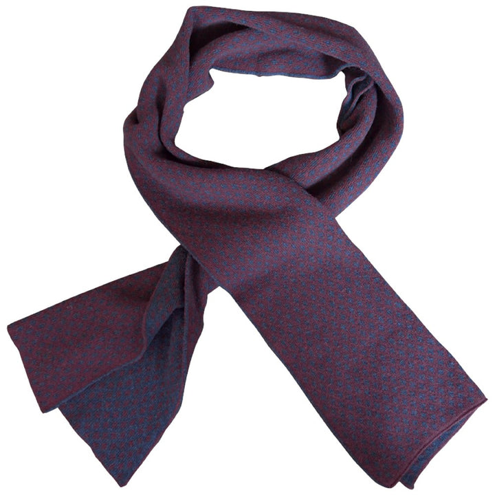 MJM Cross 62 Scarf Wool/Cashmere Navy/Bordeaux
