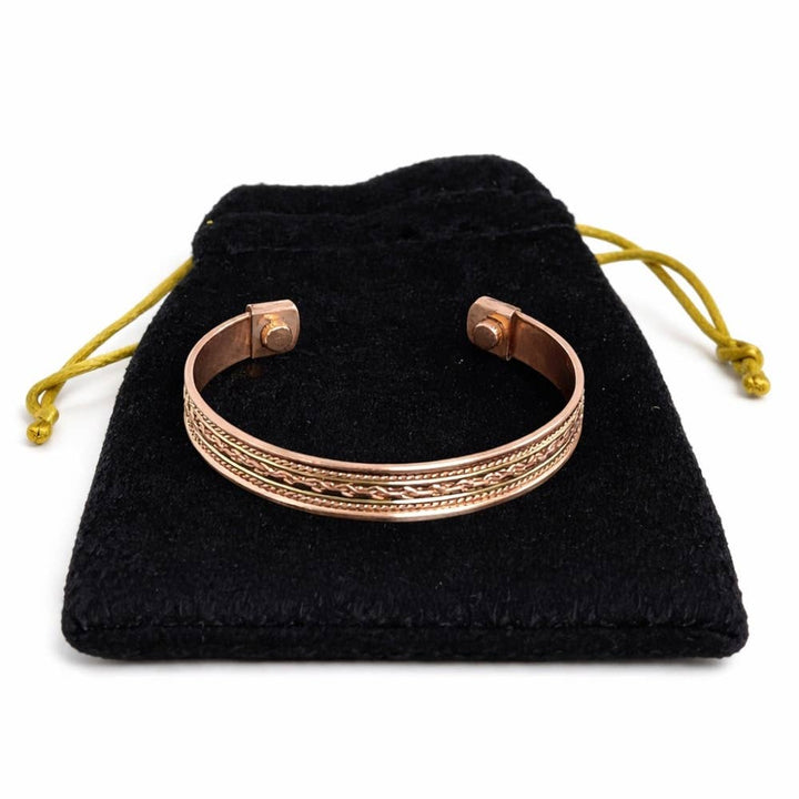 Kobber- og messing sundhedsklemmearmbånd med 2 magneter – - Armbånd fra Ayurveda Specialist B.V. hos The Prince Webshop