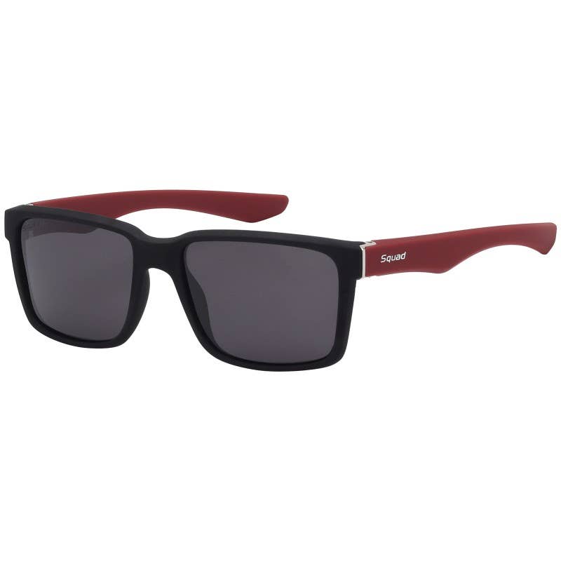 Squad Rectangular Shape UV400 Polarized Sunglasses - Black