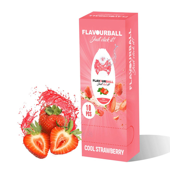 10 x 100 stk Cool Strawberry Flavour Balls i Pod