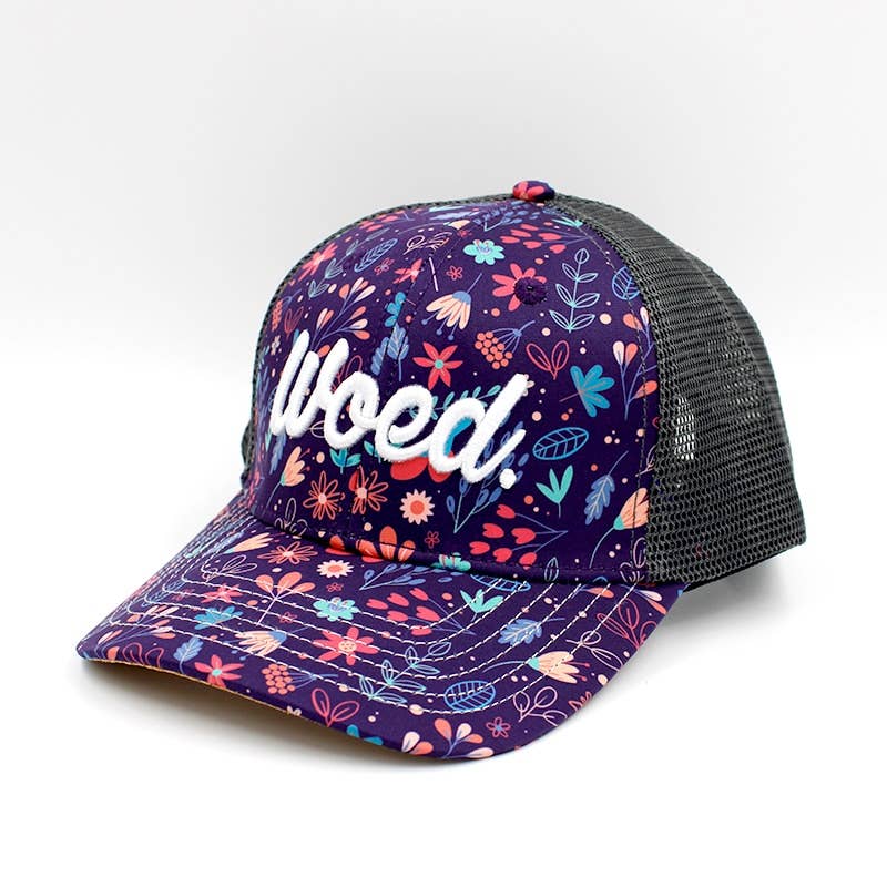 WOED floral trucker cap med broderet logo