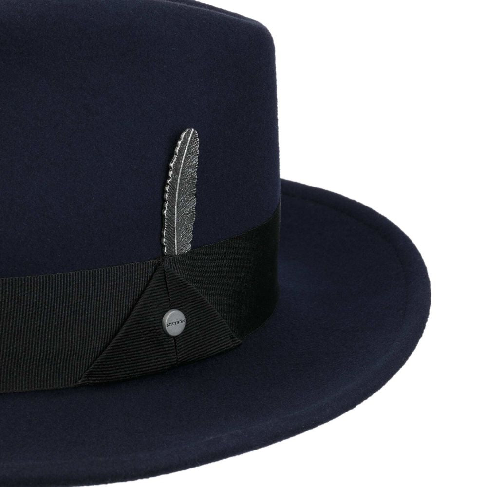 Stetson Woolfelt Fedora Hatt - Marinblå