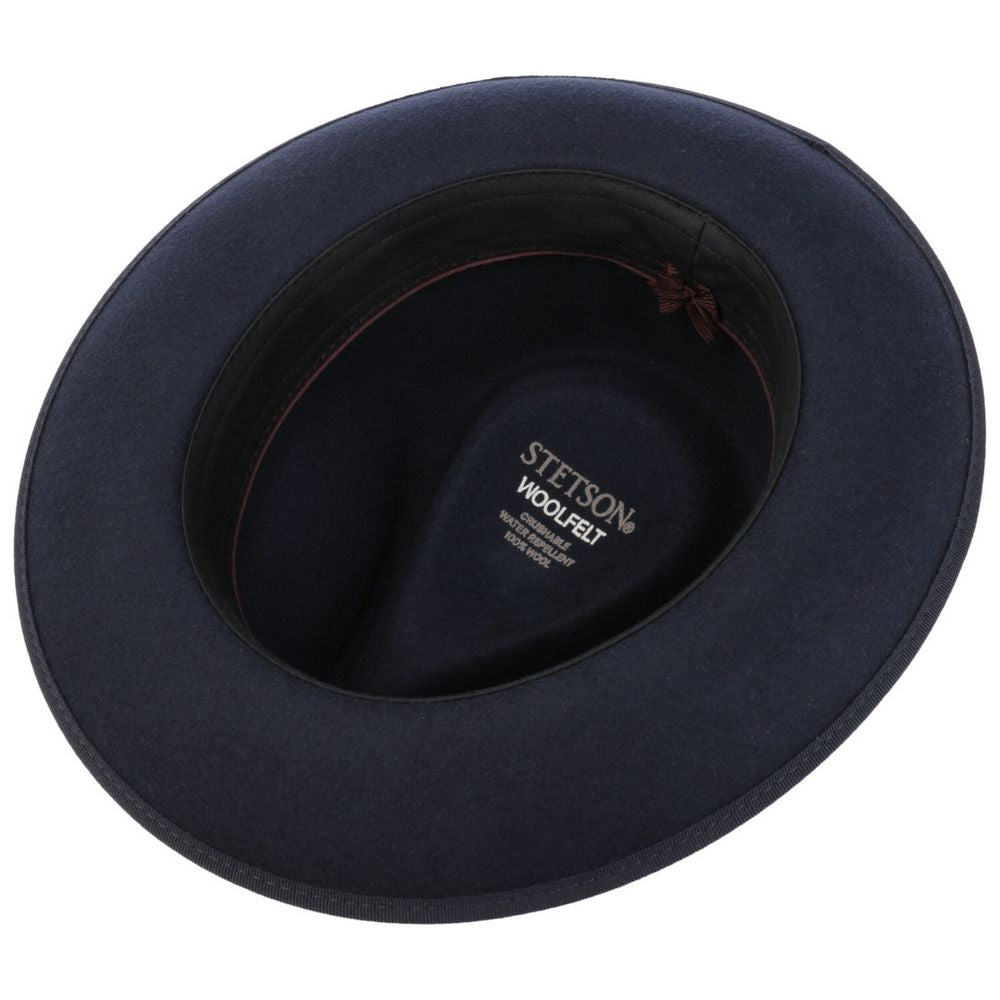 Stetson Woolfelt Fedora Hatt - Marinblå Modern