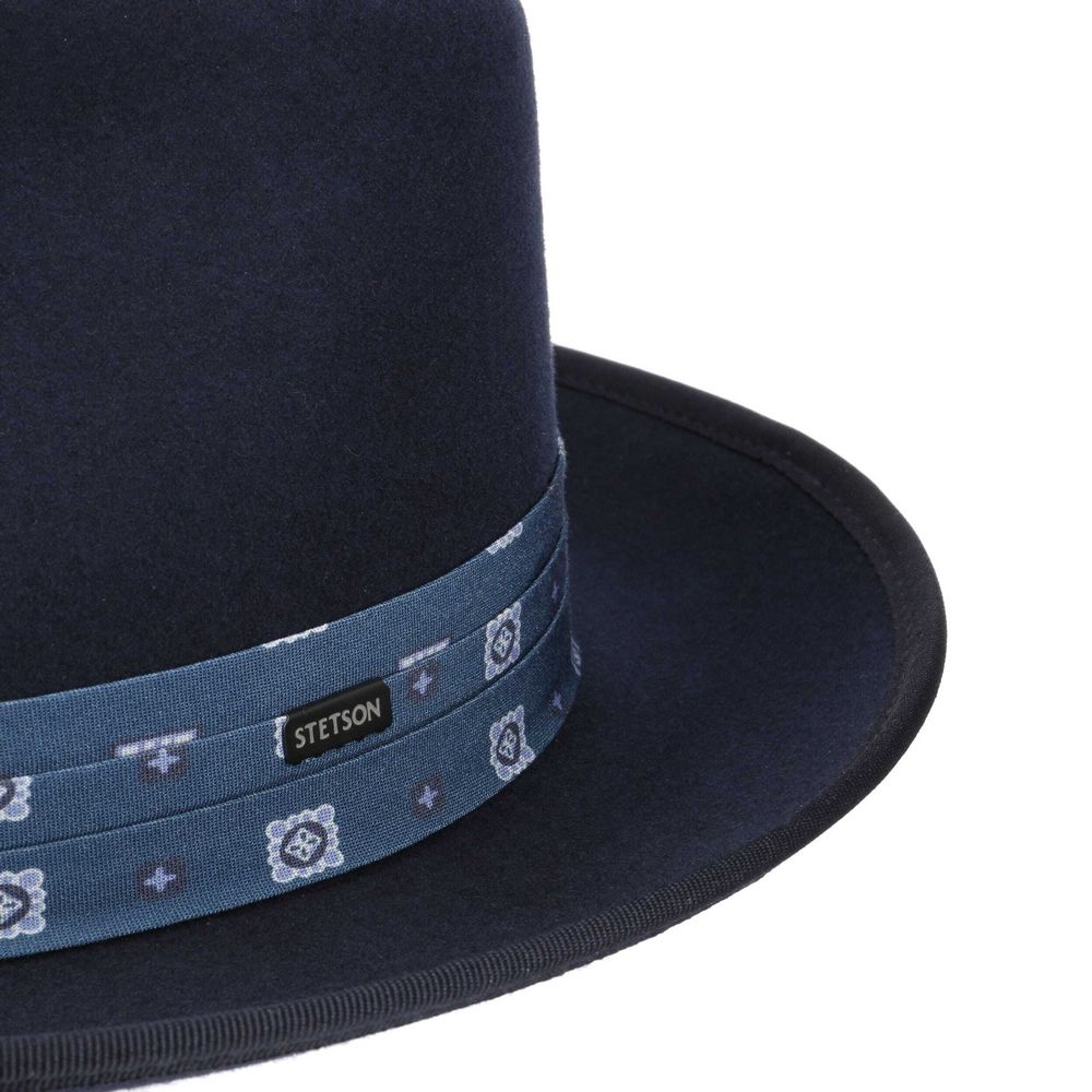 Stetson Woolfelt Fedora Hatt - Marinblå Modern