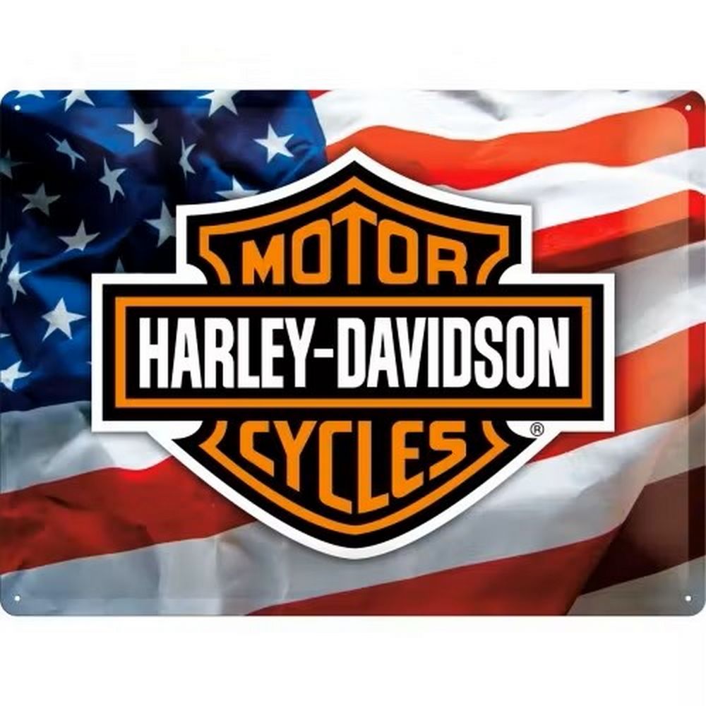 Retroworld Shield Harley Davidson USA Logo Metal Profit - 40 x 30 cm