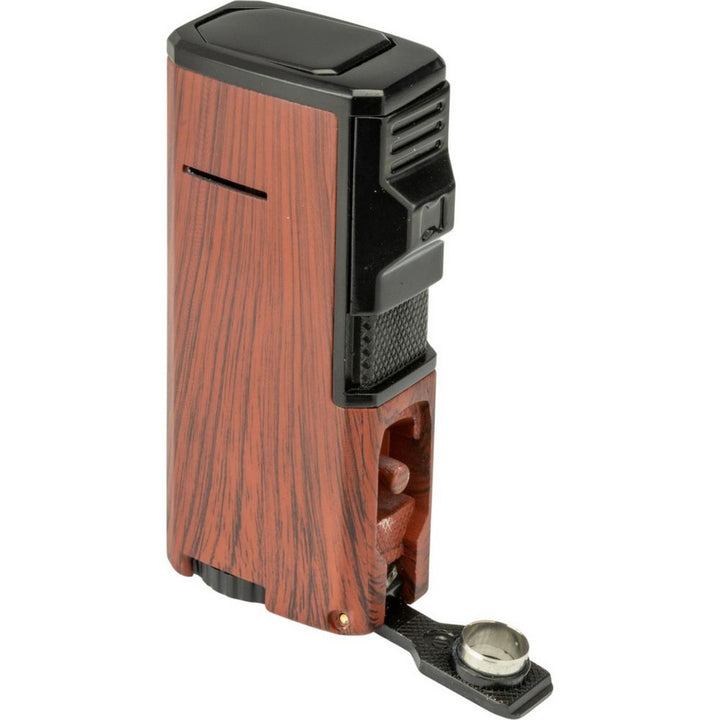 Sky 3-Flame Jet Cigar Lighter Wood med puncher