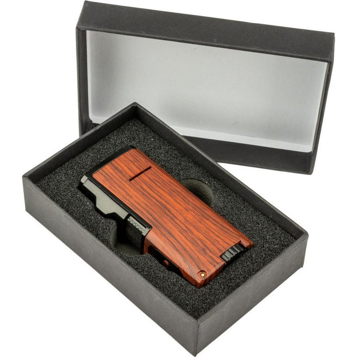 Sky 3-Flame Jet Cigar Lighter Wood med puncher