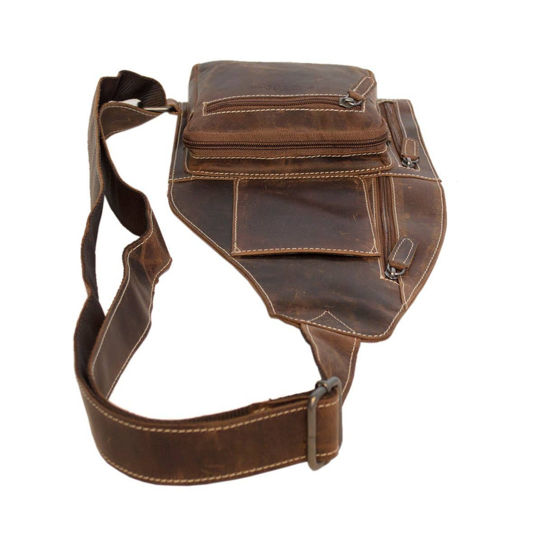 Arrigo crossbody axel bakom buffelläder - Cognac