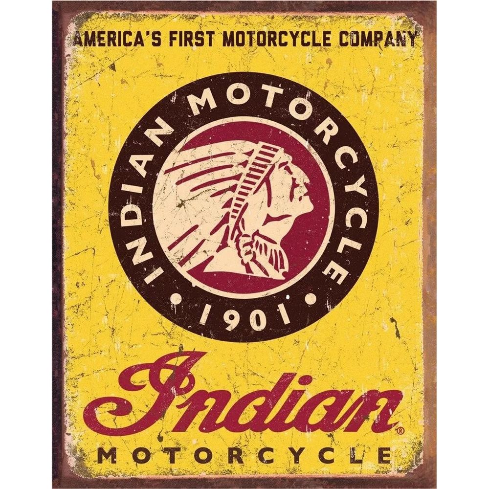 Retroworld indiska motorcyklar sedan 1901 Metal Saily - 30 x 40 cm