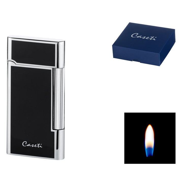 CASETI Flint Cigaret Lighter - Sort/Chrome Elegance