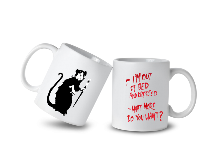 Banksy Ceramic Mug 325ml - I'm Out of Bed