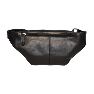 Läder crossbody väska - Fanny Pack - Belt Bag - Black