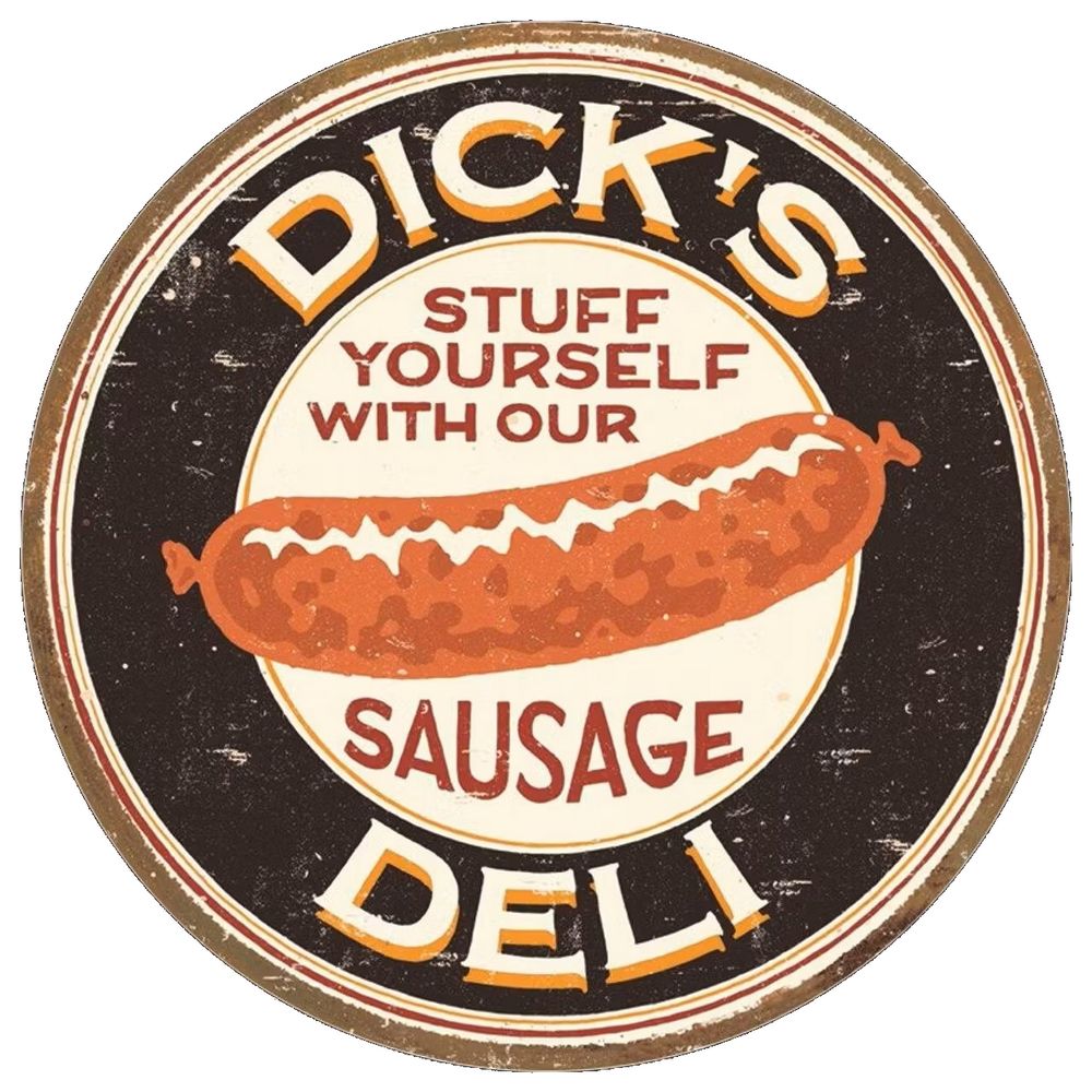 Retroworld Dick's Deli Sausages Metal Sillow - Ø 30 cm
