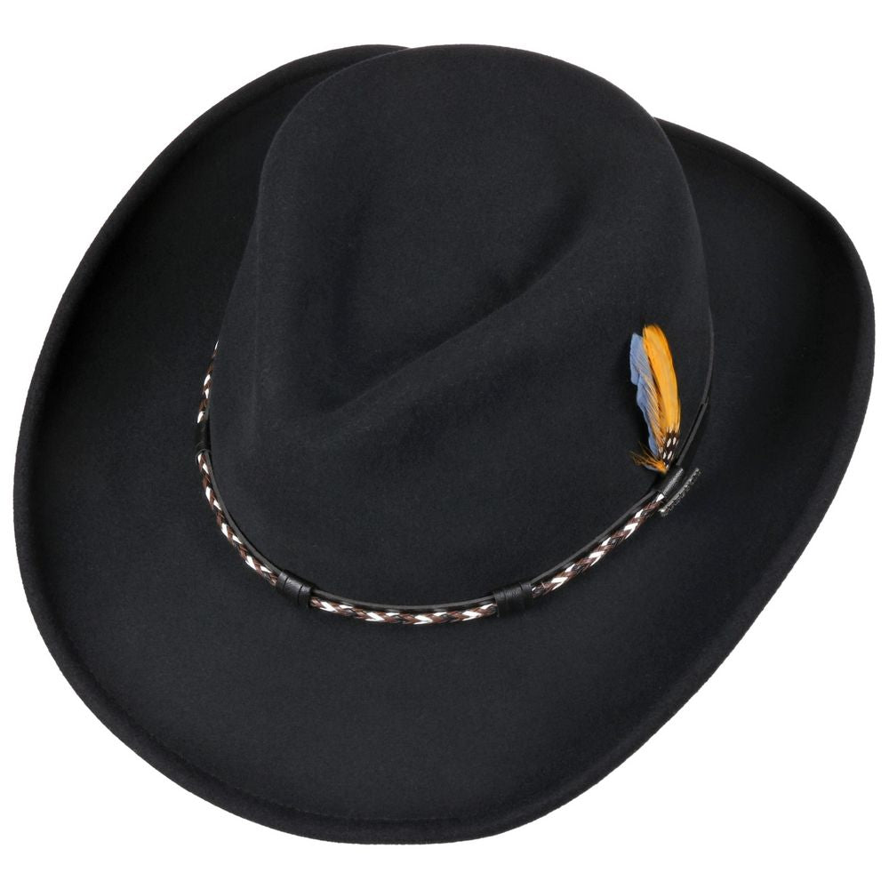 Stetson Western Vitafelt - Svart cowboyhatt