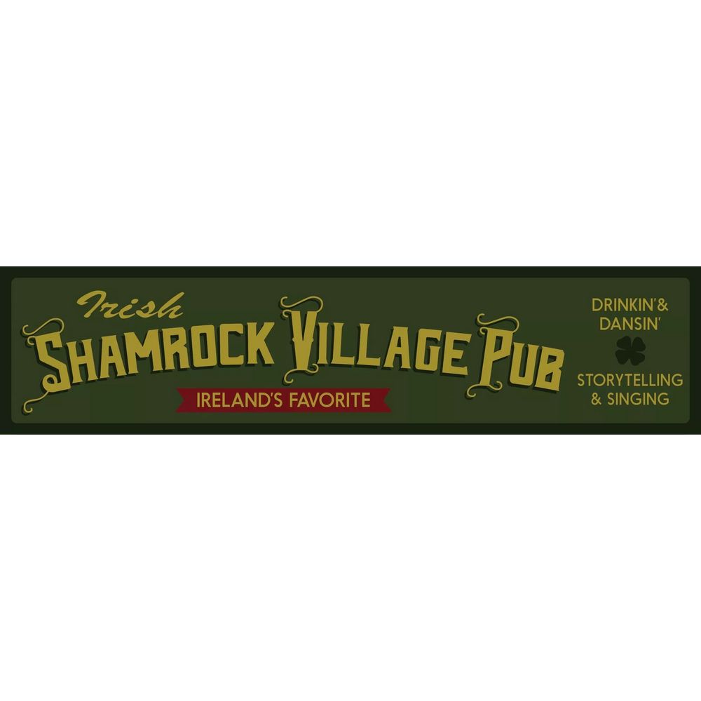 Retroworld Irish Shamrock Village Pub Metal Profit - 50 x 12 cm