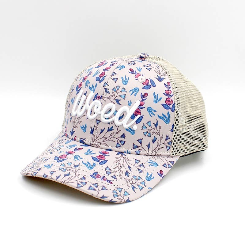 WOED trucker cap i champagne med korkskærm