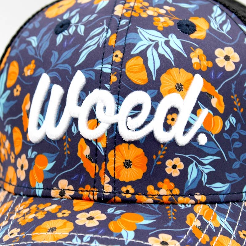 WOED trucker cap i fersken med korkskygge