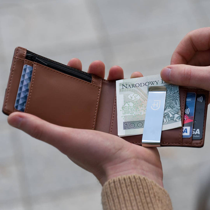 Smart wallet in slim leather for men