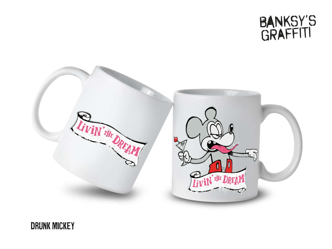 Banksy Ceramic Mug 325ml - Mickey Living the Dream