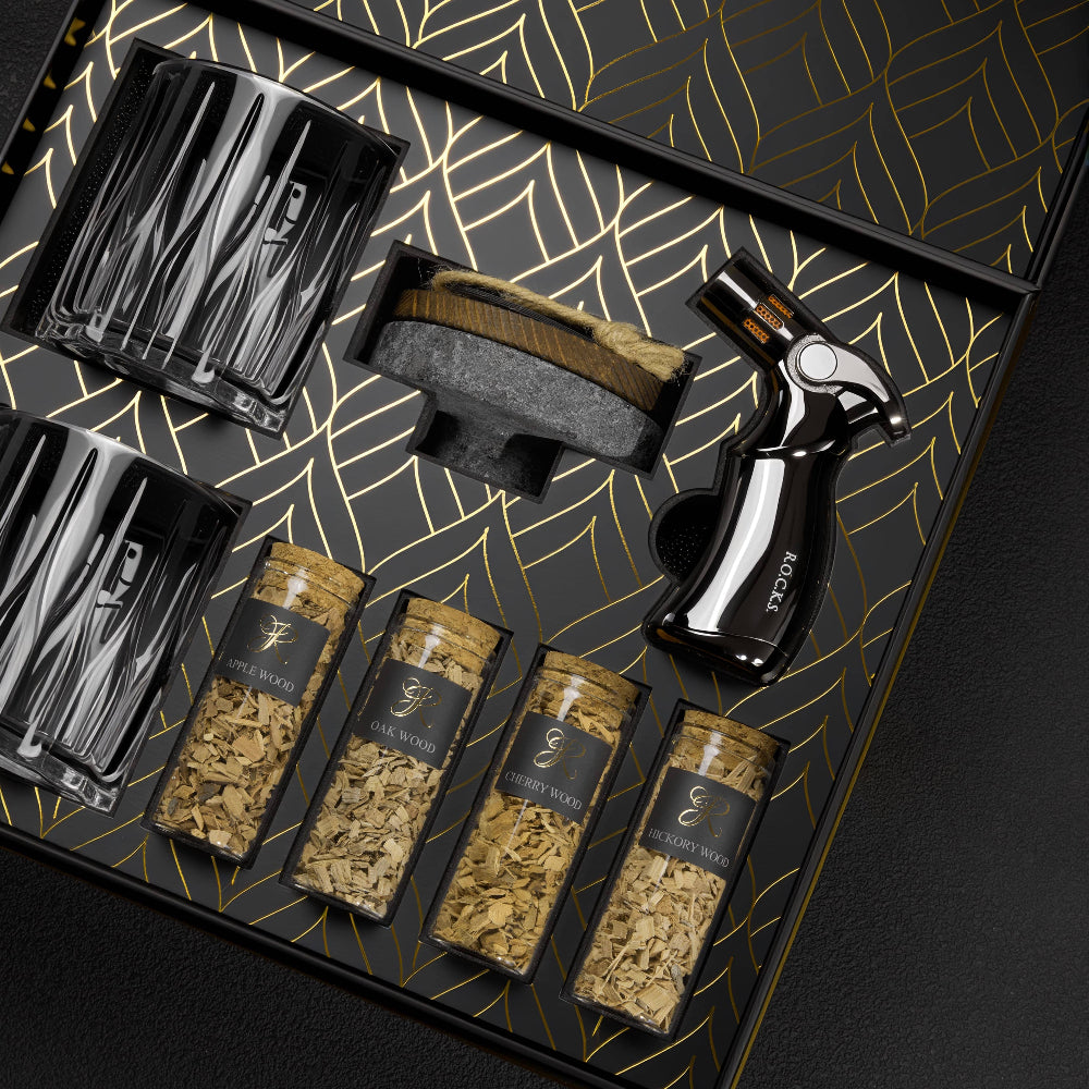 ROCKS Gift Set: Whiskey and Cocktail Smoking Set