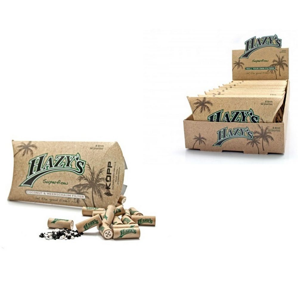 Hazys Coconut Charcoal Filter - 8 mm - 50 Filtre