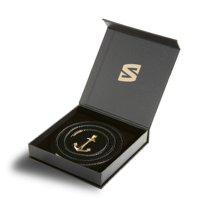 Læder halskæde "Anchor" - Guld Anker - Halskæde fra SERASAR hos The Prince Webshop