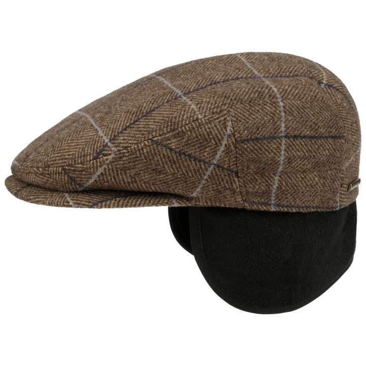 Stetson Kent Wool EL Driver Cap Sixpence med Øreflapper - Camel