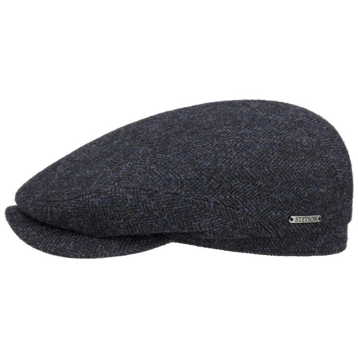 Stetson Driver Cap Wool Herringbone Dark Navy - XXL