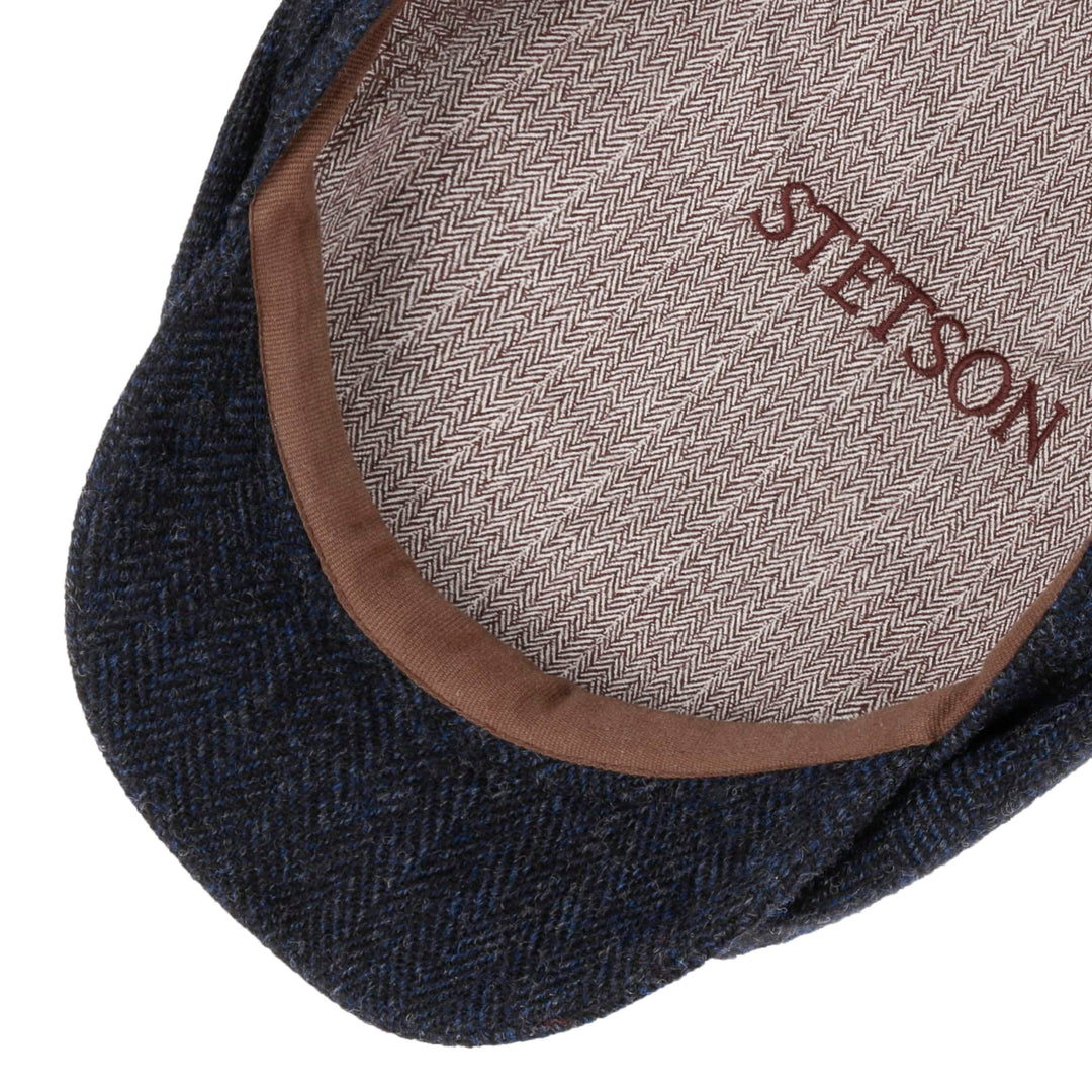 Stetson Driver Cap Wool Herringbone Dark Navy - XXL