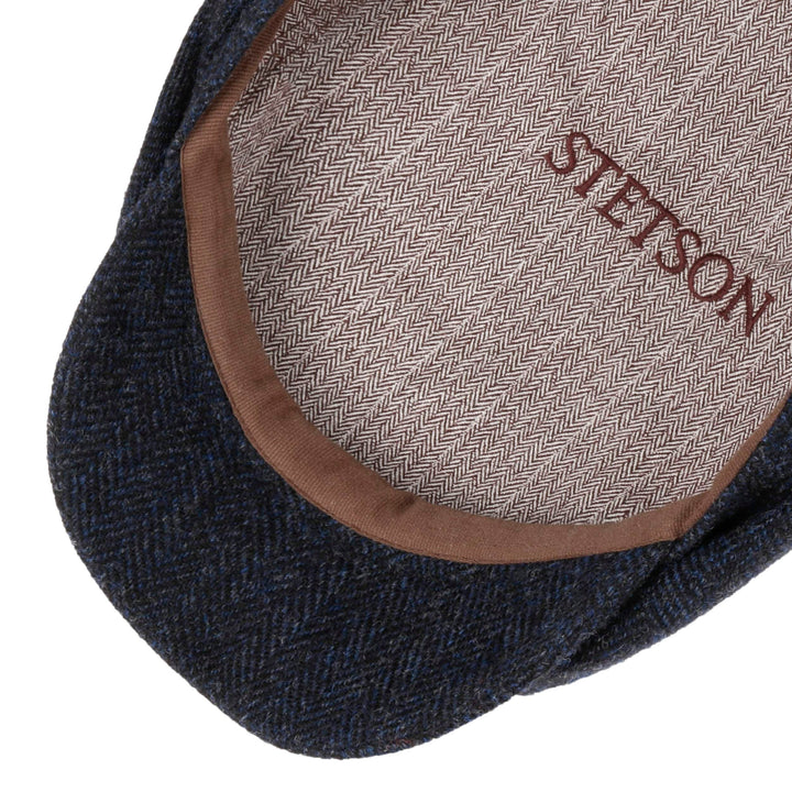 Stetson Driver Cap Wool Herringbone Dark Navy - XXL